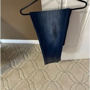 Soft Surroundings blue jeans with silver embelishment on the bottom